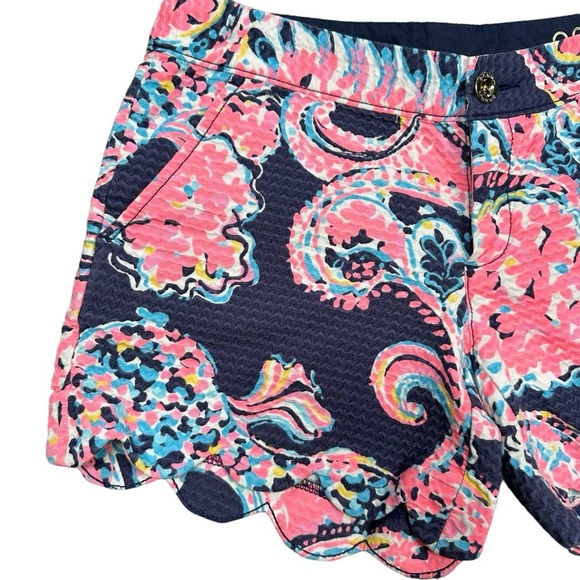 Lilly Pulitzer The Buttercup Short Bright Navy Pop Up For The Halibut Womens 00 - Picture 2 of 10